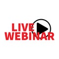 Live webinar streaming icon design label vector, workshop icon Royalty Free Stock Photo