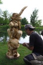 Live wood sculptures with Prem`Art Settala - Mi - Italia