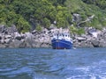 Liveaboard boat on ocean