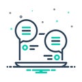 Mix icon for Livechat, online and laptop Royalty Free Stock Photo