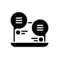 Black solid icon for Livechat, online and communication Royalty Free Stock Photo