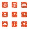 Livelihood icons set, grunge style Royalty Free Stock Photo