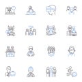 Livelihood pursuing line icons collection. Career, Job, Entrepreneurship, Vocation, Craftsmanship, Trade