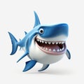 Lively Animated Shark Illustration On White Background