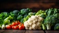 Lively assortment of fresh vegetables arranged informally against a clean white backdrop