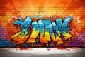 Lively and captivating cartoon sticker background adorned with an array of vibrant graffiti art