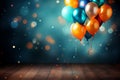 Lively and celebratory blurred bokeh background with colorful confetti and dynamic party elements