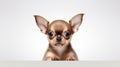 Lively Chihuahua Puppy Portrait On White Background