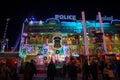 Experience the Colorful Christmas Funhouse Attraction in London Market. Royalty Free Stock Photo