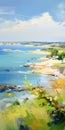 Lively Coastal Landscapes: A Digital Painting Of French Countryside