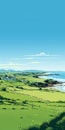 Lively Coastal Landscapes: Highly Detailed 2d Illustration Of Bude, Cornwall