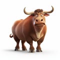 Lively 3d Pixar Bull With Exaggerated Facial Expressions