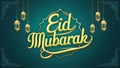 Lively Eid Mubarak typography adds dynamism to Eid celebration poster
