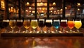 a lively gathering at a brewery pub friends enjoying happy hour with laughter and camaraderie Royalty Free Stock Photo