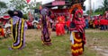 Lively healthy walking festival and performances of reog, lumping horse and lion dance