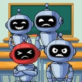 Quirky Classroom Robots: Emotions in a Tech World Royalty Free Stock Photo
