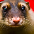 A mischievous ferret with sleek silky fur darting through tunnels and playfully popping out of hidding generated by ai