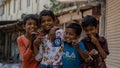 The lively laughter of the children of the city. In the spring festival, they are playing Latim. Photo taken from Mohammadpur,