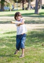 Lively little boy playing baseball Royalty Free Stock Photo