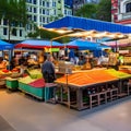 A lively market with stalls selling colorful fruits and vegetables2, Generative AI