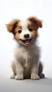 A lively puppy's, exuding pure joy and embodying the ultimate definition of man's best friend against white Royalty Free Stock Photo