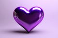 Lively Purple Glossy Heart Shape. Mothers Day, Day Womens, Day Valentines. Generative AI