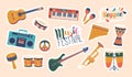 Lively Reggae-inspired Set Of Musical Instruments Stickers, Perfect For Creating Authentic Caribbean Rhythms