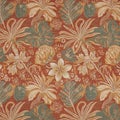 A lively textile pattern blending wildflower botanical elements with fluid gradients. Royalty Free Stock Photo