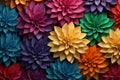 Lively and Vibrant Abstract Geometric Fantasy Flowers - Colorful 3D Render Background