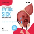 Banner design of liver feeling sick Royalty Free Stock Photo