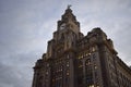 The Liver Building clock tower at Pier Head, Liverpool Royalty Free Stock Photo