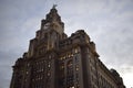 The Liver Building clock tower at Pier Head, Liverpool Royalty Free Stock Photo