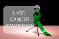 Liver Cancer and Hepatitis B - HVB Awareness month ribbon, Emerald Green or Jade ribbon Royalty Free Stock Photo