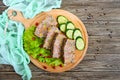 Liver casserole. Useful dish from the liver. Freshly baked pork liver souffle with rice and vegetables