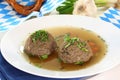 Liver dumpling soup Royalty Free Stock Photo