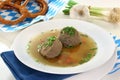 Liver dumpling soup Royalty Free Stock Photo