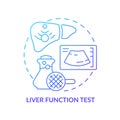 Liver function test blue gradient concept icon