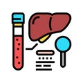 liver function test hepatitis color icon vector illustration