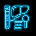 liver function test hepatitis neon glow icon illustration