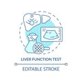 Liver function test turquoise concept icon