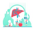 Liver health care flat concept vector illustration