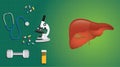 Liver healthy concept with medicine medical record science
