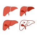 Liver Icon Set on White Background. Vector Royalty Free Stock Photo