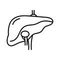 Liver illness line icon, concept sign, outline vector illustration, linear symbol.