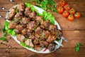 Liver kebab wrapped in bacon Royalty Free Stock Photo