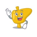 Liver mascot design style showing Okay gesture finger