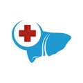 Liver with medical plus logo vector template, Creative Liver logo design concepts