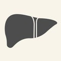 Liver organ solid icon. Human liver glyph style pictogram on white background. Medical health signs for mobile concept