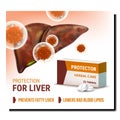 Liver Protector Medicaments Promo Banner Vector