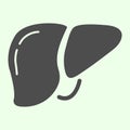 Liver solid icon. Human liver body organ glyph style pictogram on white background. Anatomy and organs signs for mobile Royalty Free Stock Photo